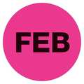 Tape Logic Tape Logic® Months of the Year Labels, "FEB", 2" Circle, Fluorescent Pink, 500/Roll DL6736