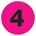 Tape Logic Tape Logic® Number Labels, "4", 2" Circle, Fluorescent Pink, 500/Roll DL6772