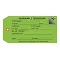 Partners Brand Inspection Tags, 2 Part, Numbered 001-499, "Repairable or Rework", 4 3/4" x 2 3/8", Green, 500/Case G21031