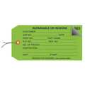 Partners Brand Inspection Tags, 2 Part, Numbered 001-499, Pre-Wired, "Repairable or Rework", 4 3/4" x 2 3/8", Green, 500/Case G21033