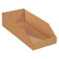 Partners Brand Storage Bin, 8 in W, 4-1/2 in H, 18 in L, Brown, 50 PK BINBWZ818K