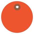 Partners Brand Plastic Circle Tags, 3", Orange, 100/Each G26074
