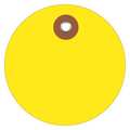 Partners Brand Plastic Circle Tags, 3", Yellow, 100/Each G26073