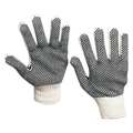 Partners Brand PVC Dot Knit Gloves, Large, White/Black, 12 Pairs/Case GLV1011L