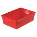 Partners Brand Nesting Space Age Totes, Red, Plastic, 13 in W, 6 in H, 6 PK BINS183