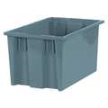 Partners Brand Stack and Nest Container, Gray, Plastic, 6 PK BINS112