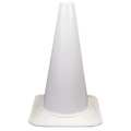 Zoro Traffic Control Cone, 18", White, Polyethylene, 18" H, 12" L, 12" W, White G1543513