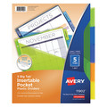 Avery Dennison Divider, Plastic Pocket, 5Tb, Assorted, PK5 11902