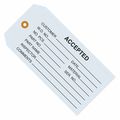 Partners Brand Inspection Tags, "Accepted", 4 3/4" x 2 3/8", Blue, 1000/Case G20011