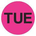 Tape Logic Tape Logic® Inventory Circle Labels, Days of the Week, "TUE", 1", Fluorescent Pink, 500/Roll DL6511