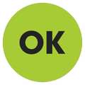 Tape Logic Tape Logic® Labels, "OK", 2" Circle, Fluorescent Green, 500/Roll DL1272