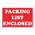 Tape Logic Tape Logic® Labels, "Packing List Enclosed", 2" x 3", Red/White, 500/Roll DL1207