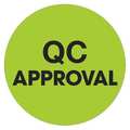 Tape Logic Tape Logic® Labels, "QC Approval", 1" Circle, Fluorescent Green, 500/Roll DL1254