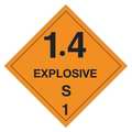 Tape Logic Tape Logic® Labels, "1.4 - Explosive - S 1", 4" x 4", Orange/Black, 500/Roll DL5091