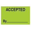 Tape Logic Tape Logic® Labels, "Accepted By", 1 1/4" x 2", Fluorescent Green, 500/Roll DL1179