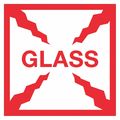 Tape Logic Tape Logic® Labels, "Glass", 4" x 4", Red/White, 500/Roll SCL506