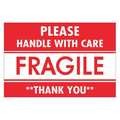 Tape Logic Tape Logic® Labels, "Fragile - Handle With Care", 2" x 3", Red/White, 500/Roll DL2157