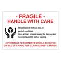 Tape Logic Tape Logic® Labels, "Fragile - Handle With Care", 4" x 6", Red/White/Black, 500/Roll DL3191