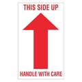 Tape Logic Tape Logic® Labels, "This Side Up - Handle with Care", 3" x 5", Red/White, 500/Roll DL1050