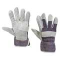 Partners Brand Leather Palm w/ Safety Cuff Gloves, Large, Gray, 12 Pairs/Case GLV1021L