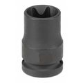 Grey Pneumatic 1/2" Drive Impact Socket, SAE, Chrome plated, 1.50" L 2120ET