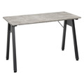 Ofm Table Desk, 47.24" D, 23.62" W, 28.94" H, Black/Concrete, Medium Density Fiberboard ESS-1050-BLK-CNC