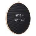 Essential Changeable Letter Board, Round, Bamboo, Blk 84256