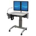 Afc Industries Computer Cart, Gray, 30 to 46" H x 42" W LTC4236-01