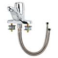 Chicago Faucet Metering 4" Mount, 3 Hole Low Arc Bathroom Faucet, Chrome plated 3600-E2805AB
