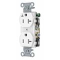 Zoro Select Receptacle, 20 A Amps, 125V AC, Flush Mount, Standard Duplex Outlet, 5-20R, White CR20IGW
