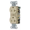 Zoro Select Receptacle, 20 A Amps, 125V AC, Flush Mount, Standard Duplex Outlet, 5-20R, Ivory CRS20I