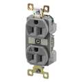 Zoro Select Receptacle, 15 A Amps, 125V AC, Flush Mount, Standard Duplex Outlet, 5-15R, Gray BRY5262IGGRY