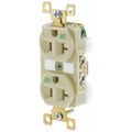 Zoro Select Receptacle, 20 A Amps, 125V AC, Flush Mount, Standard Duplex Outlet, 5-20R, Ivory BRY5362IWR