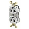 Zoro Select Receptacle, 20 A Amps, 125V AC, Flush Mount, Standard Duplex Outlet, 5-20R, White BRY5362WWR