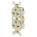 Zoro Select Receptacle, 15 A Amps, 250V AC, Flush Mount, Standard Duplex Outlet, 6-15R, Ivory 5662I