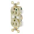 Zoro Select Receptacle, 15 A Amps, 125V AC, Flush Mount, Standard Duplex Outlet, 5-15R, Ivory BRY8200IL