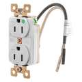 Zoro Select Receptacle, 15 A Amps, 125V AC, Flush Mount, Standard Duplex Outlet, 5-15R, White BRY8200WTR