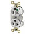 Zoro Select Receptacle, 20 A Amps, 125V AC, Flush Mount, Standard Duplex Outlet, 5-20R, White BRY8300WL