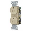 Zoro Select Receptacle, 15 A Amps, 125V AC, Flush Mount, Standard Duplex Outlet, 5-15R, Gray CBRS15ITR