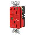 Zoro Select Receptacle, 15 A Amps, 125V AC, Flush Mount, Decorator Duplex Outlet, 5-15R, Red SP82IGRA