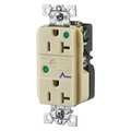 Zoro Select Receptacle, 20 A Amps, 125V AC, Flush Mount, Decorator Duplex Outlet, 5-20R, Ivory SP83IA