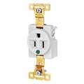 Zoro Select Receptacle, 15 A Amps, 125V AC, Flush Mount, Single Outlet, 5-15R, White 8210W