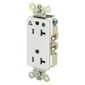 Zoro Select Receptacle, 20 A Amps, 125V AC, Flush Mount, Decorator Duplex Outlet, 5-20R, White 9300IGW