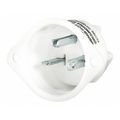 Zoro Select Flanged Receptacle, 20 A Amps, 125V AC, Panel Mount, Inlet Outlet, 5-20R, White 5378