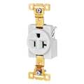 Zoro Select Receptacle, 20 A Amps, 125V AC, Flush Mount, Single Outlet, 5-20R, White 5361W