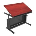 Versa Products Art Table, 30" D X 48" W X 26" to 42" H, Cherry, High Density Fiberboard VT2014830-01-02