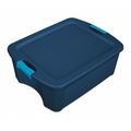 Sterilite Storage Tote, Blue, Polypropylene, 23 5/8 in L, 18 5/8 in W, 9 1/4 in H, 12 gal Volume Capacity 14447406