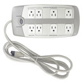 Power First Surge Protector Outlet Strip, 8 ft., Gray 52NY64