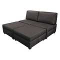 Duobed King Sleeper Sofa with Storage, Flint Grey MFKB-GR