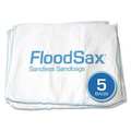 Floodsax Sandless Sandbag, 5 gal. Absorbent, Cotton Hydrophilic, Nylon Edge Stitch, 20 in L, 19 in W, White FS5R